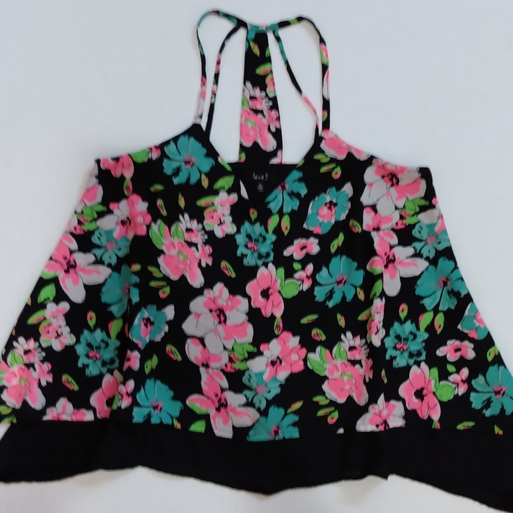 Love J Floral Two Layer Spaghetti Strap Racerback